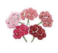 RATREE 888 Lot de 50 mini pétales de roses en papier de mûrier faits à la main pour travaux manuels, scrapbooking, fabrication de cartes, décoration de mariage, décorations florales (ton mariage)