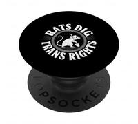 Rats Dig Trans Rights Support Queer Ally LGBTQ - PopSockets PopGrip Adhésif