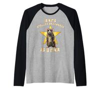 Rats Spelled Backwards is Star Funny Rat Pun Humour Manche Raglan