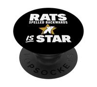 Rats Spelled Backwards is Star Meme Rat Animal Lover PopSockets PopGrip Adhésif