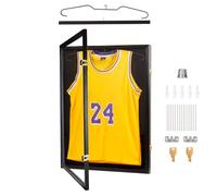 RATSTONE Cadre Maillot 60x80cm,Cadre Maillot Foot,Cadre De Boîte 3d,Protection Contre 98% Des Rayons Uv,Cadre à Rabat Verrouillable,Avec Porte-Manteau,Accessoires De Suspension Inclus,Noir