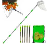 RATSTONE Cueille Fruit Telescopique,Cueille Fruit,Cueille Fruit Télescopique,4.2M Cueilleur de Fruits avec Manche télescopique, cueilleur de Fruits avec Manche télescopique léger en Acier Inoxydable