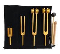 RATSTONE Diapason Therapeutique,Jeu de 4 diapasons (128 Hz, 136.1 Hz, MI 528 Hz, 4096 Hz), idéal pour la guérison des chakras, la guérison par le son et l'anti-stress.