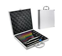 RATSTONE Diapason Therapeutique,Set de 10 diapasons avec base + 2 marteaux en silicone et chiffon de nettoyage, idéal pour la guérison des chakras, la guérison par le son et l'anti-stress.