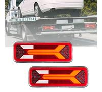 RATSTONE Feux De Remorque LED,2pcs Feu Arrière pour Remorque LED,Feux Arrière Universels à Courant Continu 12/24 v,Cinq Fonctions,Étanche,Convient pour Les Camions,Les Voitures,Les Camping-Cars,Etc.