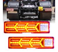 RATSTONE Feux De Remorque LED,2pcs Feu Arrière pour Remorque LED,Feux Arrière Universels à Courant Continu 12/24 v,Cinq Fonctions,Étanche,Convient pour Les Camions,Les Voitures,Les Camping-Cars,Etc.
