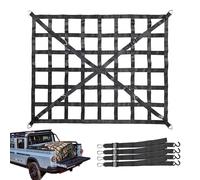 RATSTONE Filet à Bagages pour Pick-Up, Filet Remorque, Filet de Fret Réglable Filet de Chargement Organisateur pour Hayon, Camion, Remorque, avec 4 Sangles Fixes, 167 Cm x 127 Cm