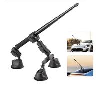 RATSTONE Kit De Montage Triple Ventouse pour Voiture,avec Extension 2-En-1/Selfie Stick 112cm,Convient pour Insta360,Support à Triple Ventouse pour Pare-Brise Et Vitres De Voiture