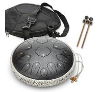 RATSTONE Tongue Drum,Steel Tongue Drum,Handpan,Steel Tongue Drum, 14 inch 15 note D major tongue drum percussion instrument with drumsticks/carrying bag for sound healing meditation yoga