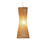 Rattan Art Pendant Vintage Lantern Lamp Shade Handmade Hollow Woven Hanging Light Weaving Kitchen Island Wicker Chandelier for Living Room Bedroom
