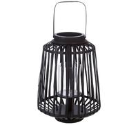 Rattan-Außenlaterne Schwarz - H. 35 cm - Atmosphera créateur d'intérieur