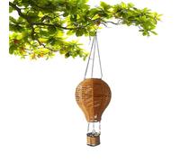 Rattan Lantern Outdoor, Solar Wicker Lamp, Hot Air Balloon Light, Hangable Decorative Lighting Garden Porch Beach Bedroom Deck Gazebo Living Home Use Ambient Outdoor Decor Illumination