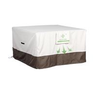 Rattan Park Waterproof protective cover for garden furniture, winter-resistant, made from 600D Oxford fabric, rectangular, protective cover for garden table, lounge set. (Beige&Brown, 125x125x74cm)