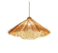 Rattan Shade Creative Personality Chandelier Japanese Style Woven Home Decor Pendant Light Open Weave Cane Hanging Lamp with E27 Holder for Dining Living Room Bedroom(50cm*25cm)