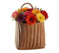 Rattan Wall Basket | Vegetable Bread Flower Holder | Woven Artificial Rattan Decorative Wall Baskets, Indoor Outdoor Kitchen Nursery Front Door Home