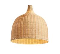 Rattan Woven Light Beige Living Pendant Lamp Scandinavia Style Handmade Lighting Chandelier, Hanging Lampshade Fixture for Dining Room Kitchen Entryway(45cm*45cm)