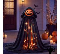 RattanView Lot de 2 décorations d'Halloween d'extérieur avec lumières DEL de 99 cm - Kit de décoration en forme de citrouille avec piquet - Décorations d'Halloween pour maison hantée, porte d'entrée