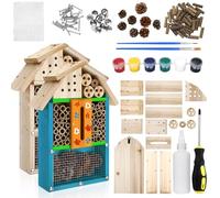 RattanView Lot de 2 kits d'hôtel à insectes en bois à faire soi-même pour construire des abeilles, des papillons, des hôtels d'habitat de nidification pour bénéfique, 34 x 27 x 7 cm (B)