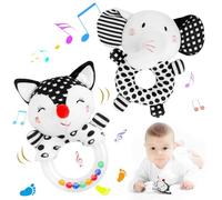 Rattle Doux - Tissu De Velours Sommeil Pour , Tons De Thé Mignon Et Coloré, Hochets Incorporés Et Crunch BB, Oreilles D'animaux Avec Papier Bruissant Pour La Maison, Éléphant De P