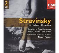 Rattle, Simon - Stravinski - L'Oiseau de feu (version 1910) / Petrouchka (v.1947) / Symphonie en 3 mvts, Scherzo à la russe...(2CD)