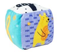 Rattle Sphere - 10.5x10.5x10.5cm Fabric Cotton Cushioned Texture, Gentle Sound Learning Toy, Color Tag Interaction Object | Infant Sensory Development Playtime Nursery Activity Exploration
