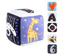 Rattle Sphere - 10.5x10.5x10.5cm Fabric Cotton Cushioned Texture, Gentle Sound Learning Toy, Color Tag Interaction Object | Infant Sensory Development Playtime Nursery Activity Exploration