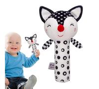 Rattle Toy | Black and White Soft Rattles Fox Toys | Cartoon Stuffed