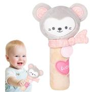 Rattle Toys for Babies, Cotton Baby Teething Toys Baby Crinkle Toy, 5.91x3.94x1.57 Inches Comfortable Grip Teeth Rattles Animal Stuff for Boys, Girls, Cottons