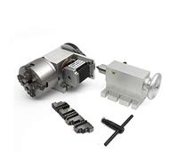 RATTMMOTOR Axe rotatif CNC 4 axes Rotary Axis K12-100mm diviseur avec mandrin à 4 mors avec contre-pointe 65mm Axe de rotation CNC 4ème axe pour machine à graver fraiseuse