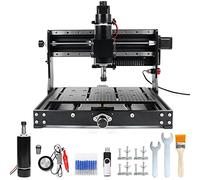 RATTMMOTOR Fraiseuse CNC 3020 Plus, routeur CNC 3 axes pour gravure avec contrôle GRBL, zone de travail XYZ 300 x 200 x 72 mm, moteur de broche 500 W, avec butée et fraise CNC d'urgence