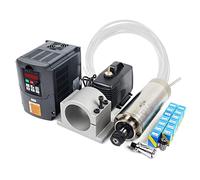 RATTMMOTOR Moteur de broche 2,2 kW refroidi à l'eau 220 V CNC + 14 pinces de serrage ER20 + convertisseur de fréquence 2,2 kW + support de broche 80 mm + pompe à eau 80 W avec tube de 4,5 m