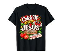 Rattrapez avec Jésus Christian Ketchup Pun Meme Dire drôle T-Shirt Graphique avec Valeur