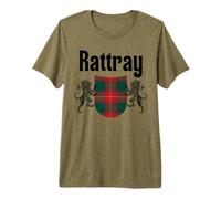 Rattray Clan Scottish Name Blason Tartan T-Shirt Haut de Gamme