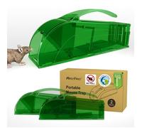 RatzFatz 2 Pcs Piège à Rat Vert - 25.2 × 6.8 × 8.5 cm, Réutilisable, Anti-Évasion, Respectueux des Animaux pour Intérieur/Extérieur