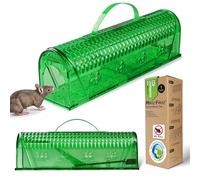 Ratzfatz piege a Souris Vert, 25 × 7.5 × 8 cm Piège à Rat Réutilisable, Ajustable, No Kill Cage Rongeur pour Attraper Les Souris Les Rats et Autres Rongeurs de Taille Similaire