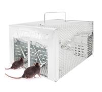 RatzFatz Piège à Souris Vivant No Kill - Réutilisable, Anti-Fuite pour Souris, Rats et Autres Rongeurs, Argent