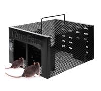RatzFatz Piège à Souris Vivant No Kill - Réutilisable, Anti-Fuite pour Souris, Rats et Autres Rongeurs, Noir