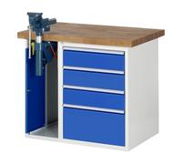 RAU Établi Rau modèle 7510 avec 4 tiroirs et armoire l x p x h 1000x700x840mm Quantité:1