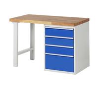 RAU Établi Rau modèle 7510 avec 4 tiroirs l x p x h 1250x900x840mm Quantité:1