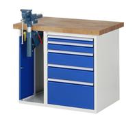 RAU Établi Rau modèle 7511 avec 5 tiroirs et armoire l x p x h 1000x700x840mm Quantité:1