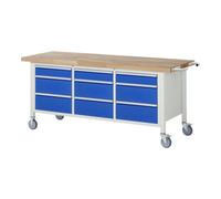RAU Rau Banc de travail mobile 8573, L2000xP700xH880mm, 9x tiroirs-TA Quantité:1