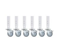 RAU Rau Ensemble de roulettes pour table de travail Tom, 6 roulettes pivotantes avec frein Quantité:1
