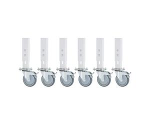 RAU Rau Ensemble de roulettes pour table de travail Tom, 6 roulettes pivotantes avec frein Quantité:1