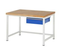 RAU Rau Établi réglable en hauteur 8001A1, L1250xP900xH840-1040mm, 1 tiroir-TA Quantité:1