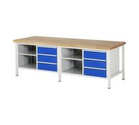 RAU Rau Établi réglable en hauteur 8462A2, L2500xP900xH840-1040mm, 6x tiroirs-TA Quantité:1