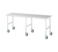 RAU Rau Table de travail mobile (HV) Tom (6 LR), L2500xP800xH910-1230mm, Plateau M-22mm Quantité:1