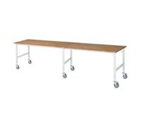 RAU Rau Table de travail mobile (HV) Tom (6 LR), L4000xP1000xH910-1230mm, Plateau B 25mm Quantité:1