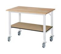 RAU Rau Table de travail mobile (HV) Tom KM-01, L1250xP800xH910-1230mm, Plateau B 25mm Quantité:1