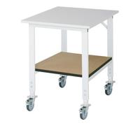 RAU Rau Table de travail mobile (HV) Tom KM-01, L750xP1000xH910-1230mm, plateau M 22mm Quantité:1