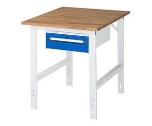 RAU Rau Table de travail Tom réglable en hauteur KM02, L750xP1000xH760-1080mm, plateau B-25mm Quantité:1